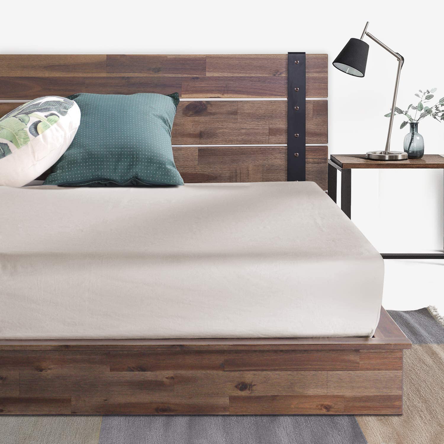 Zinus Brock Metal And Wood Platform Bed, Assembling A King Size Bed Frame