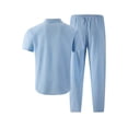 thumbnail image 5 of StSilkitty 2 Piece Outfits for Mens Short Sleeve Button down Shirts and Drawstring Pants Sets Summer Casual Outfit with Pocket, 5 of 6
