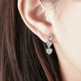 thumbnail image 5 of 18k White Gold Plated 925 Sterling Silver 5A CZ Diamond Stud Dangle Earrings Women Jewelry, 5 of 6