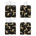 thumbnail image 2 of Goofa Christmas Gold Deers Tissue Box Cover PVC Leather Tissue Holder Square Facial Tissue Case Facial Paper Organizer Dispenser for Bathroom, Vanity Countertop, 2 of 8