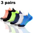 thumbnail image 2 of 1/3/5 Pairs Men Women Socks Sports Compression Running Protector Ankle Protection High Elastic Pressure Boat Ankle Socks Short black 1pairs S M(EU34-39), 2 of 6