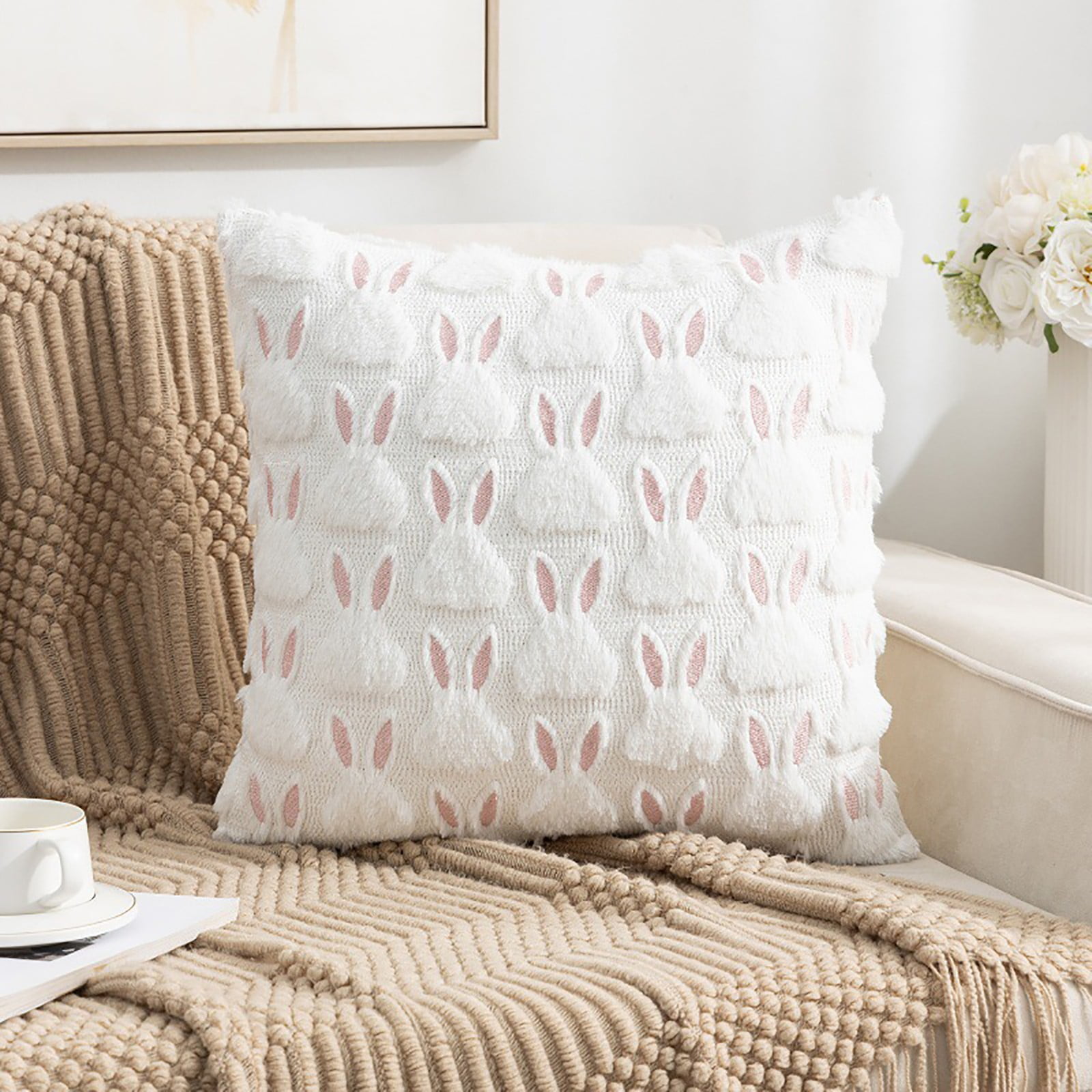 Set de 2 taies d'oreiller unies en lin, housses de coussin décoratives modernes, pour