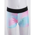 thumbnail image 3 of MSemis Girls Kids Gymnastics Dance Sports Booty Shorts Running Yoga Workout Stretchy Bottoms Tie Dye Blue 14, 3 of 5