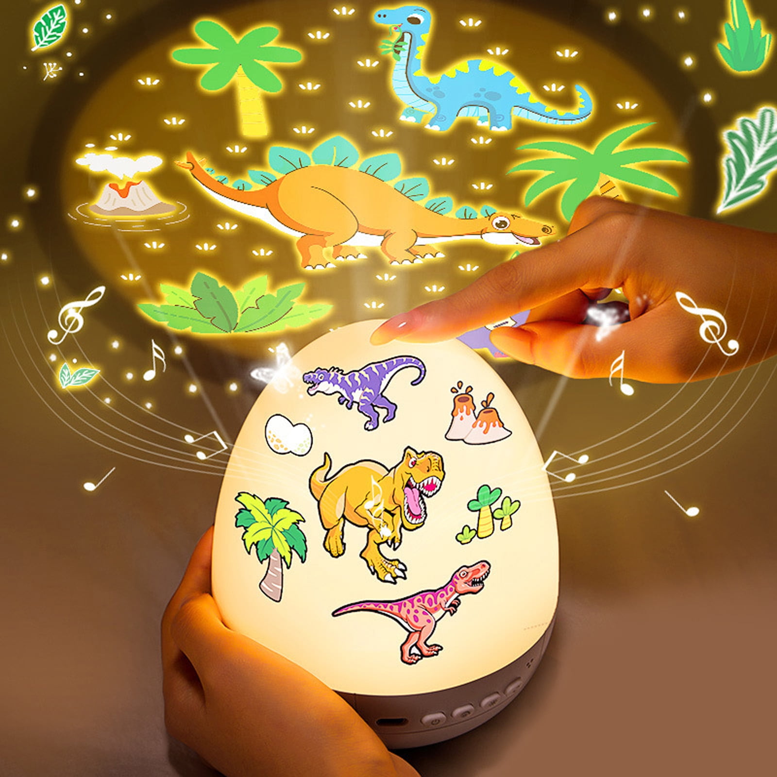 Dinosaur Eggs Projector Night Light USB Rechargeable 360 Rotating Atmospheres Lamp Room Decoration Children Gift