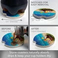 thumbnail image 3 of CounterArt "Five O' Clock Coconuts" 1 Pack Absorbent Stone Coaster for Vehicle Cup Holder 2.6" Diameter, 3 of 7