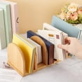 thumbnail image 3 of Bamboo Wooden Mail Holder Desk File Mail Organizer with 5 Slots Desktop File Holder Envelope Organizer, 3 of 6