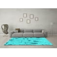 thumbnail image 3 of Ahgly Company Machine Washable Indoor Round Persian Turquoise Blue Bohemian Area Rugs, 4' Round, 3 of 4