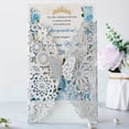thumbnail image 4 of 20 Set Butterfly Invitation Cards Lace Wedding Invitations with Envelopes(Silver Glitter), 4 of 6