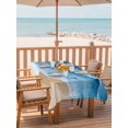 thumbnail image 2 of Outdoor Table Cloth with Umbrella Hole and Zipper, Blue Beach Coastal Waterproof Rectangle Tablecloth 60"x102", Summer Nautical Seaside Ocean Washable Table Cover for Outside Party Patio Picnic, 2 of 8