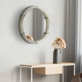 thumbnail image 2 of HOMCOM 30.75" Wood Wall Mirror, Round Mirror for Wall in Living Room, Bedroom, Natural Wood Color, 2 of 8