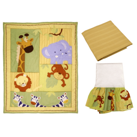 Little Bedding by NoJo Safari Kids 3 Piece Crib Bedding Set