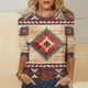 thumbnail image 1 of Fiudx Ofertas Flash Artículos En Oferta Blusa Holgada con Estampado de Pascua y Cuello Redondo Retro de Manga Tres Cuartos a La Moda para Mujer, 1 of 4