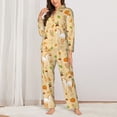 thumbnail image 2 of Pajama Sets for Women 2 Pcs, Cute Horse Pumpkin Mushroom Button Down Long Sleeve Sleepwear Lounge PJ Sets, 2 of 6