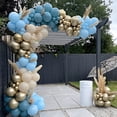 thumbnail image 4 of 167Pcs Blue Balloon Garland Arch Kit Reusable Birthday Balloon Set Latex Ocean Blue Gold Balloons Prop Decoration Balloon Party Background Balloon for Wedding Party Birthday, 4 of 8