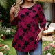 thumbnail image 1 of TaTaai Stretchy Lightweight Rose Print Women's Loose Fit Long Sleeve Round Neck Top Classic Neckline for Commute Casual Holiday Wear Gift, 1 of 7