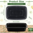 thumbnail image 2 of 150 Pack Meal Prep Containers 34 oz Disposable Food Storage Containers with Lids Take out Containers BPA Free Plastic Lunch Boxes Reusable Bento Box Microwave Dishwasher Freezer Safe (1 Compartment), 2 of 5