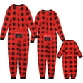 thumbnail image 1 of INSPIRAR CHIC Mono de Navidad Ropa de descanso de manga larga Conjuntos de pijama familiares de cuadros L Mujer Rojo, 1 of 6