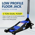 thumbnail image 2 of Hydraulic Low Profile And Steel Racing Floor Jack 3 Ton (6600 Lb) Capacity, With Dual Piston Quick Lift Pump, Blue Lifting Range ,Robust Construction, 2 of 7