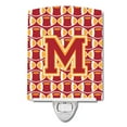 thumbnail image 1 of Carolines Treasures CJ1070-MCNL Letter M Football Cardinal & Gold Ceramic Night Light, 1 of 1