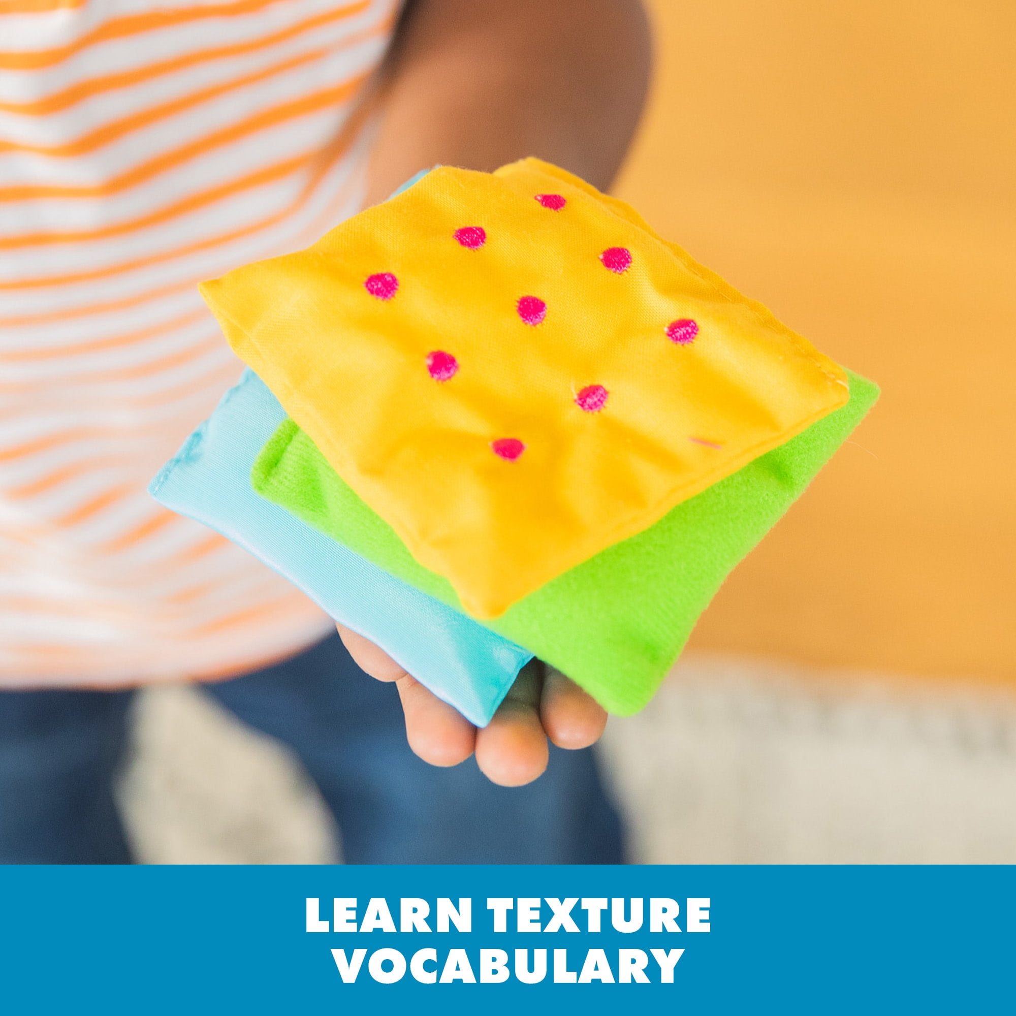 Educational Insights Sensory Squares Textured Bean Bags, Preschool Toys, Ages 3 and up