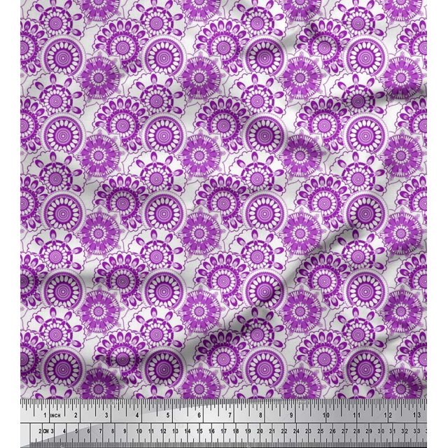 Soimoi Georgette Viscose Fabric Circle & Mandala Fabric Prints By Yard 42 Inch Wide