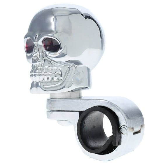 DAS COMPANIES Steering Wheel Spinner Skull Adjustable Fit Brodie Knob -Silver