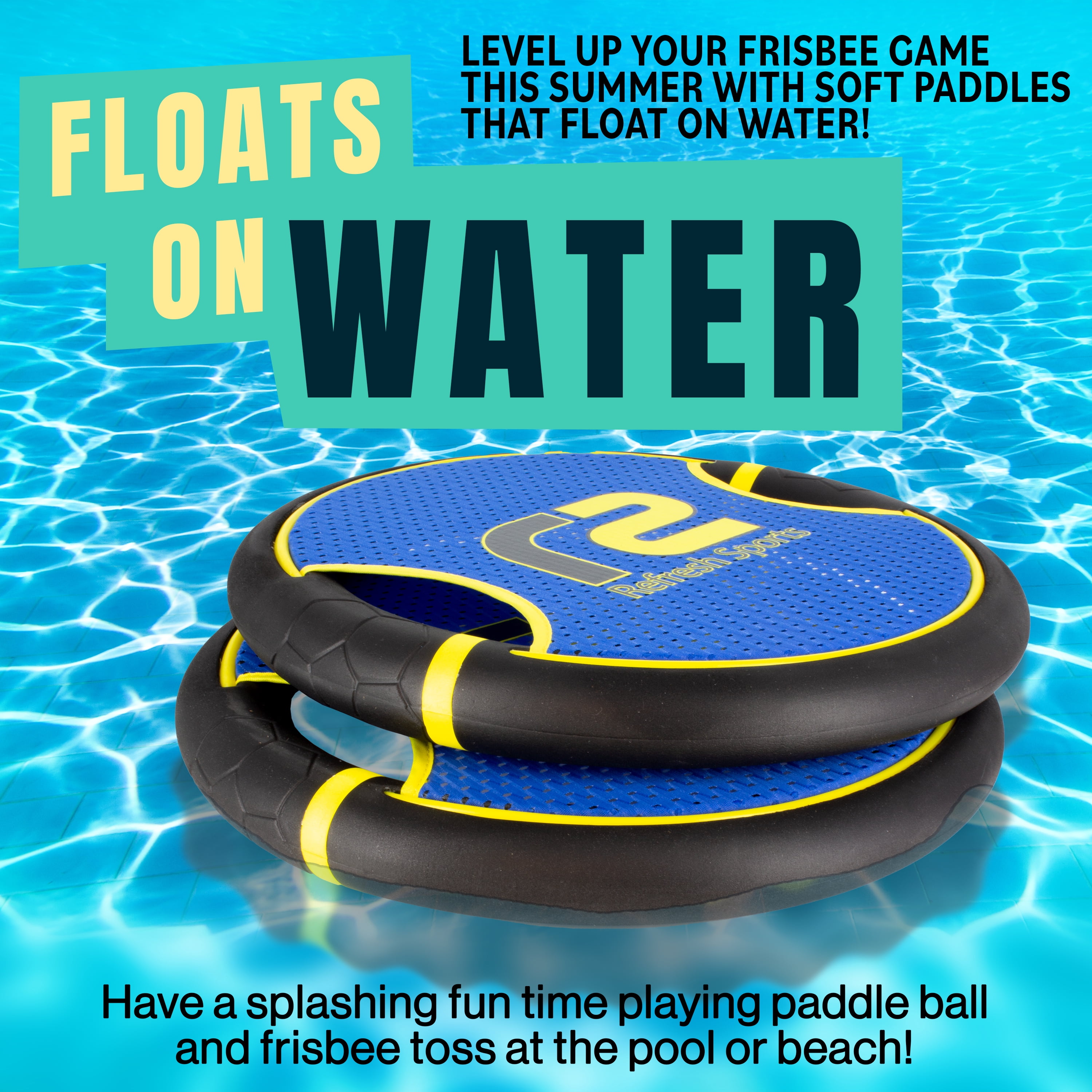 Bouncy Paddle & Stringy Ball Game - Black & Yellow - Refresh Sports