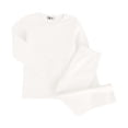 thumbnail image 4 of felwors Boys 2 Piece Outfit Fall Long Sleeve Top and Jogger Pants Kids Tracksuit Pant Set (White,1-2 Years), 4 of 7