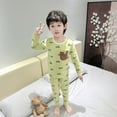 thumbnail image 6 of LYMAYTER Kids Toddler Boys Crewneck Pajamas Outfit 2PCS Baby Spring Fall Cotton Soft Long Sleeve Sleepwear Loungewear Set for 1-12 Years, 6 of 8