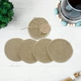 thumbnail image 2 of Maison Concepts 4 PC Round Jute Braided Plain Coaster (Brown) 4" X 4" X 1", 2 of 4