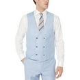 thumbnail image 4 of Adam Baker by Needle & Stitch 12965 Mens 3-Piece Peak Lapel Modern Fit Suit- Light Blue - 48R, 4 of 7