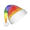 thumbnail image 2 of Fuzoiu Colorful Tie Dye Print Santa Hat Christmas Hat for Adults,Santa Hats with Pompom, Unisex Xmas Holiday Hat for Christmas New Year Festive Party Supplies, 2 of 6