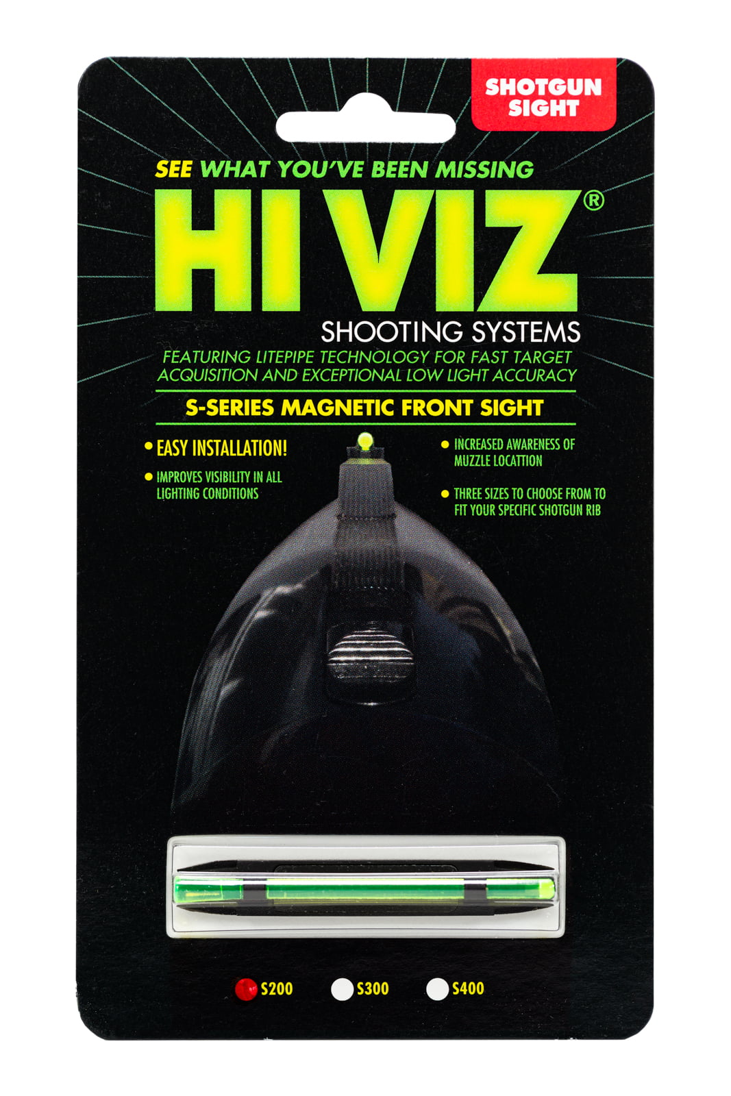 HiViz S200 Magnetic Base Front Sight Green Hvzs200g for sale online 