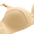 thumbnail image 3 of ATOYSOY 2Pc Plus Size Everyday Bra Lace Splicing Breathable Push Up Underwear Wireless Workout Support Full Coverage Bra Girls Teens Clearance Smoothing Comfy Bra Beige, 3 of 4