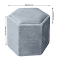 thumbnail image 5 of Ring Box Hexagonal Double Ring Box Flannel Jewelry Box With Removable Lid For Proposal Engagement Wedding And Photo Shoot Vintage Double Ring Holder Grey, 5 of 10