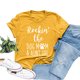 thumbnail image 4 of Gibobby Camiseta de manga corta para mujer Blusa estampada T Blusa corta para mujer Camisa con estampado moda Blusa casual para mujer(Amarillo,G), 4 of 4