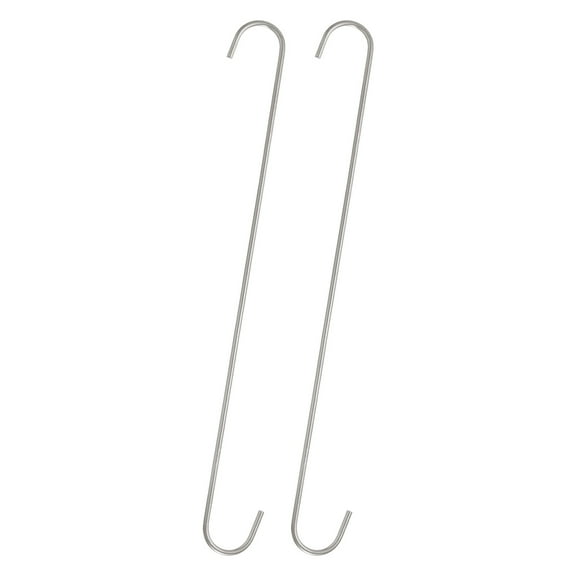 Uxcell Manganese Steel Long S Hooks S-shaped Hanging Hooks for Hanging Plant 2 Pcs Silver 16 Inch