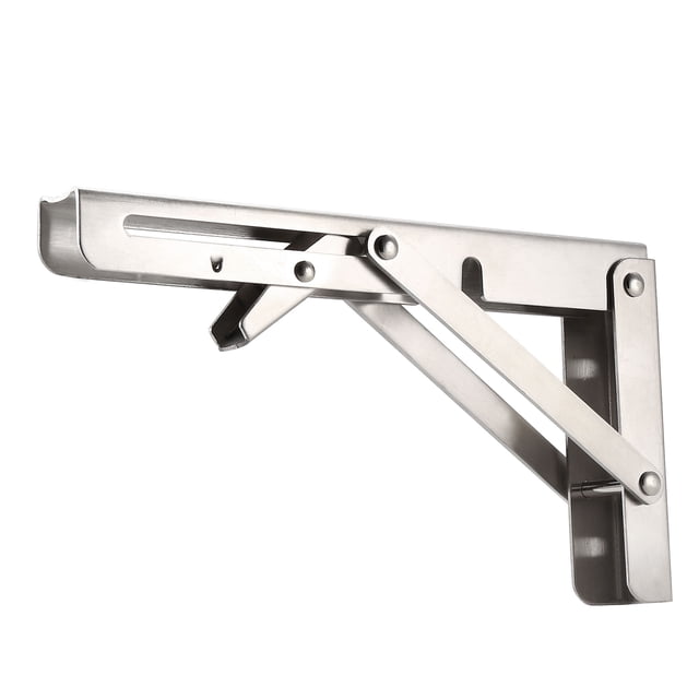 Soporte plegable Uxcell de 10 pulgadas para mesa, escritorio, montado en la pared, brazo de liberación larga, acero inoxidable 1 pieza