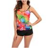 thumbnail image 1 of Swimsuit Women Ladies Fashion Multicolor Gradient Color Print Suspenders Boxer Pants Women's Split Swimsuit, 1 of 8