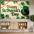 thumbnail image 5 of Happy Patrick's Day Clover Stars Green Hat Vertical Banner Backdrop St Patrick's Day Celebration Party Supplies Holiday Decoration Event Props, 5 of 8