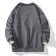 thumbnail image 4 of gbyLJF Men's Long Sleeve Pullover Casual Color-blocking Round Neck Hoodless Sweatshirt Loose Fashion Fake Two Sport Tops for Men, 4 of 7
