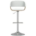 thumbnail image 3 of Simpli Home Lowell Mid Century Modern Adjustable Swivel Bar Stool in White Faux Leather, 3 of 12