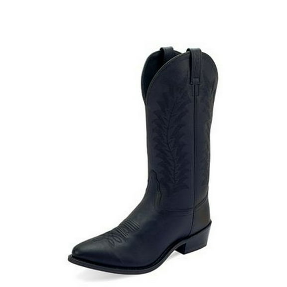 Old West Western Boots Mens Cushioned Lined Round Black OW2041
