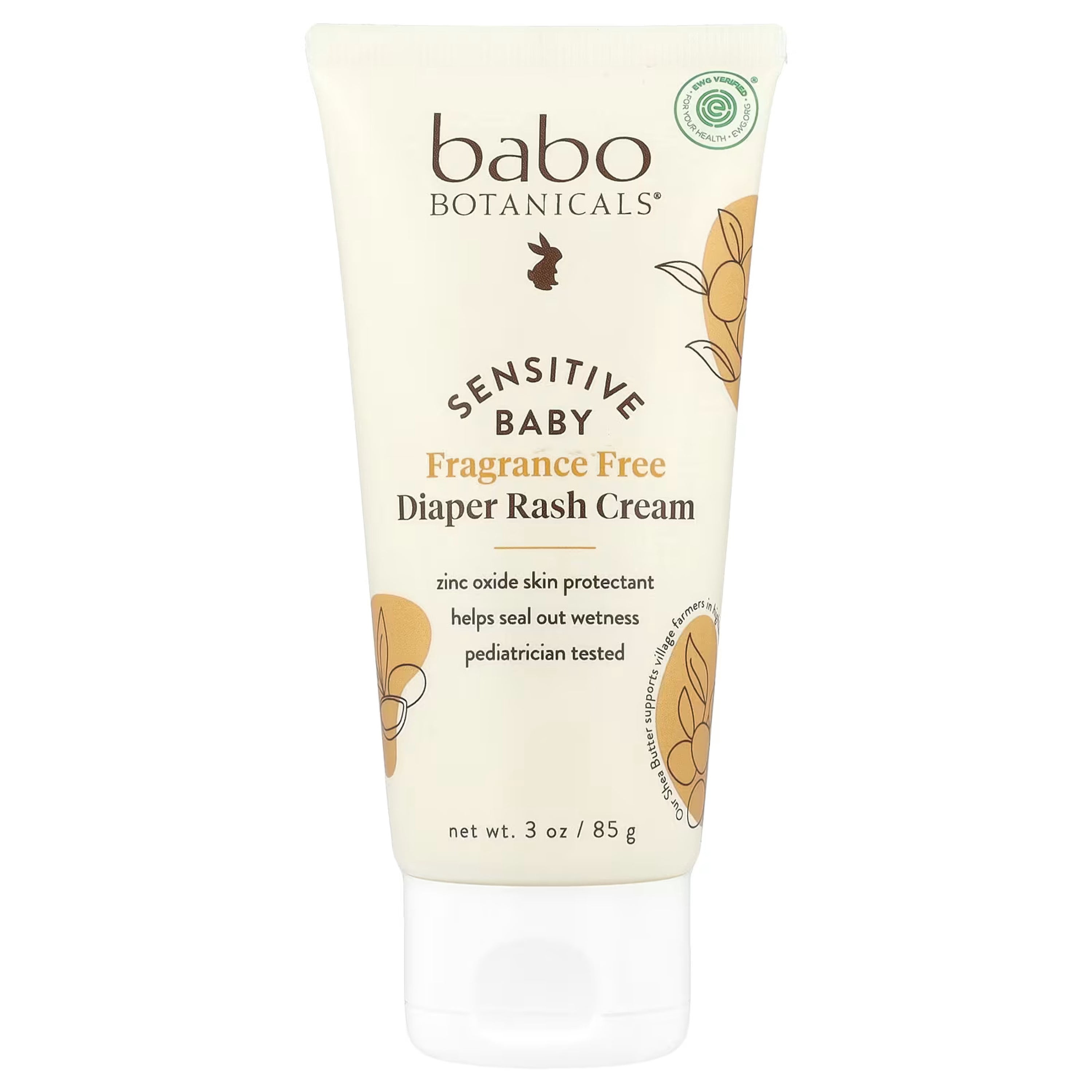Babo Botanicals Sensitive Baby Zinc Diaper Cream Fragrance Free 2 Ct 3 oz