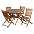thumbnail image 3 of Amazonia Milano 5-piece Eucalyptus Octagon Patio Dining Set, Brown, Seating Capacity: 4, 3 of 14