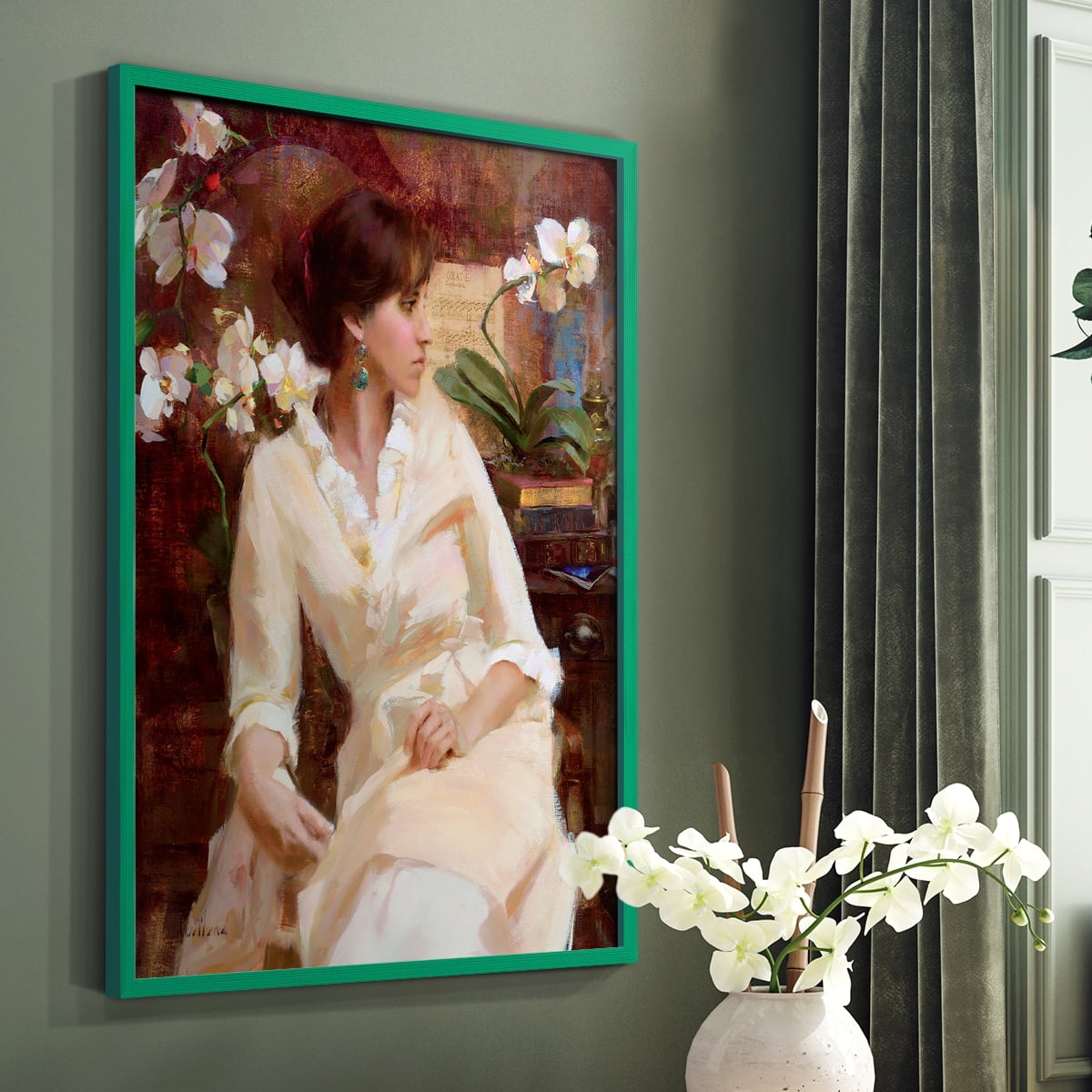 Fiori Di Aria Portrait in Paper Solid Wood 11 x 14 Framed Print