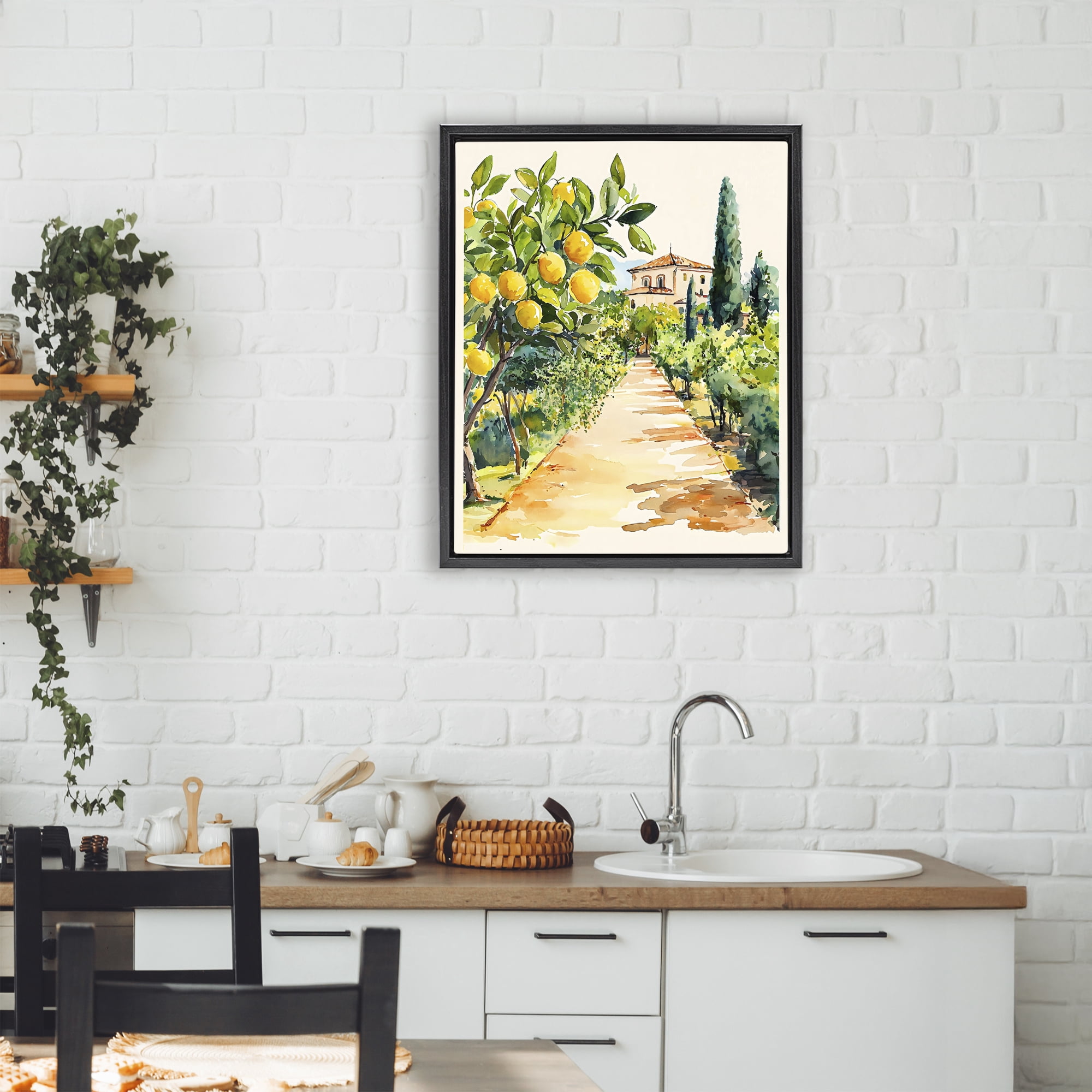 Stupell Industries Lemon Grove Pathway Black Framed Floater Canvas Wall Art, design by LSR Design Studio