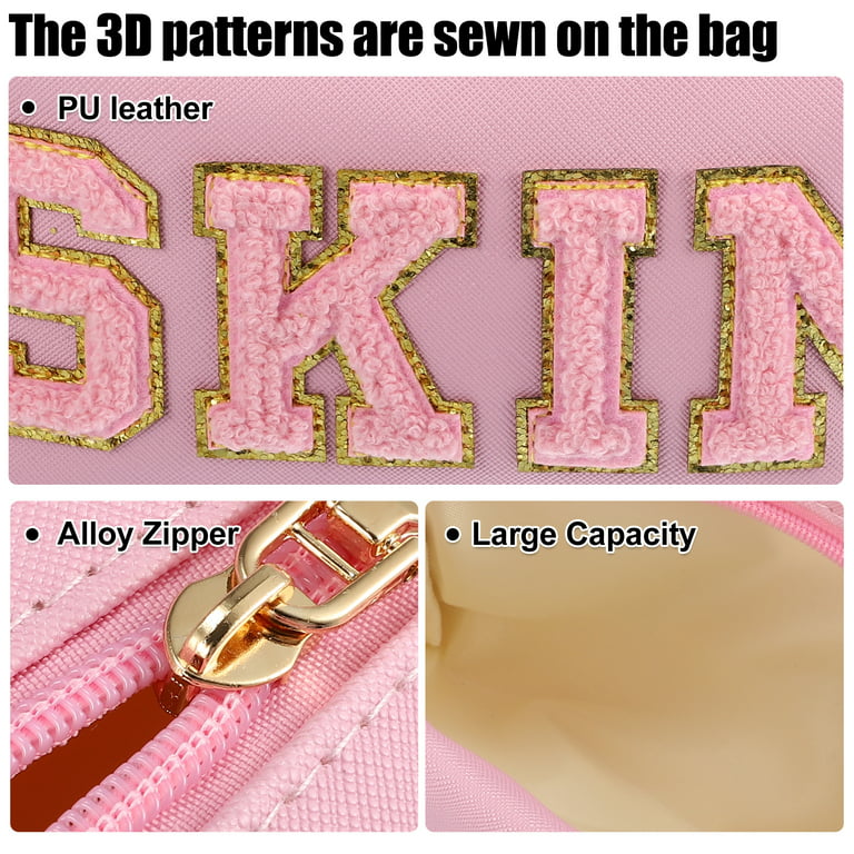 Unique Bargains Patch Small Makeup Bag Alphabet Pattern Toiletry