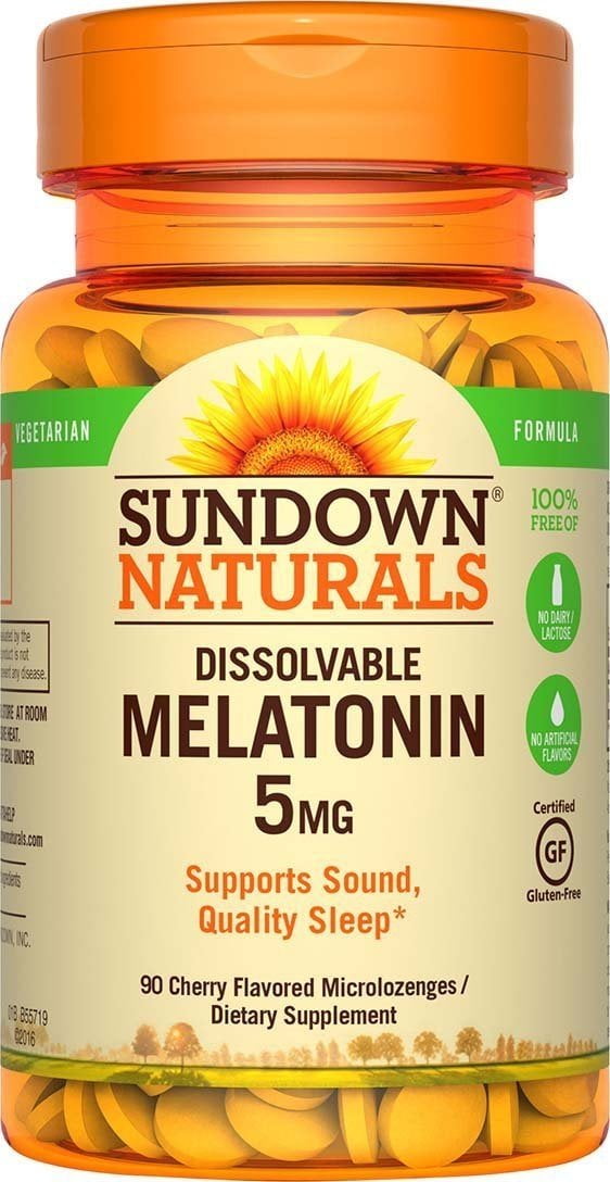 Sundown Naturals Melatonin Drug-Free Sound & Sleep Aid Cherry Flavor, 90 Ct