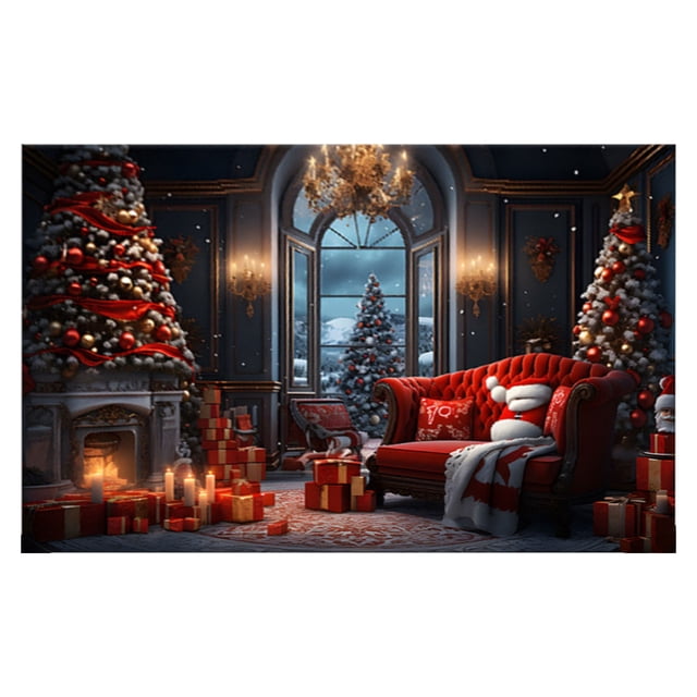 IROINID Tapis de Noël pour Extérieur, Tapis de Porte Rouge de Noël pour Entrée Extérieure, Tapis de Porte d'Entrée de Noël Intérieur, Décoration de Maison de Noël, Tapis de Salon, Décoration de Sol